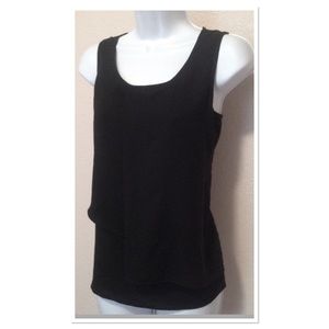 NEW Chico's Black Asymmetric Tiered Top 0 (4/6)